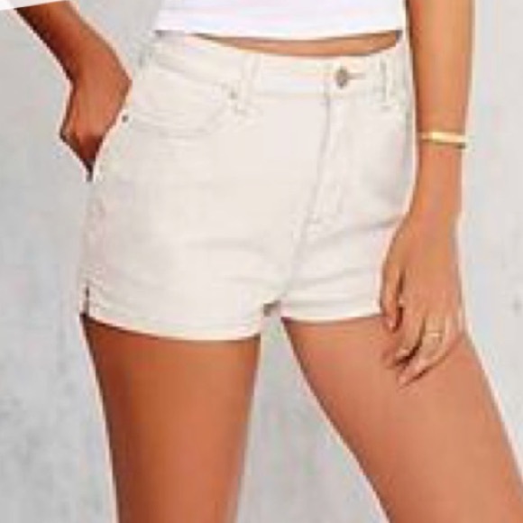 super high waisted white shorts
